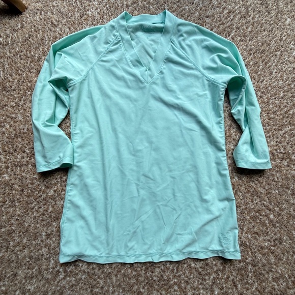 UV skins sun protective long 3/4 sleeve swim shirt rash guard size Small - Picture 1 of 6